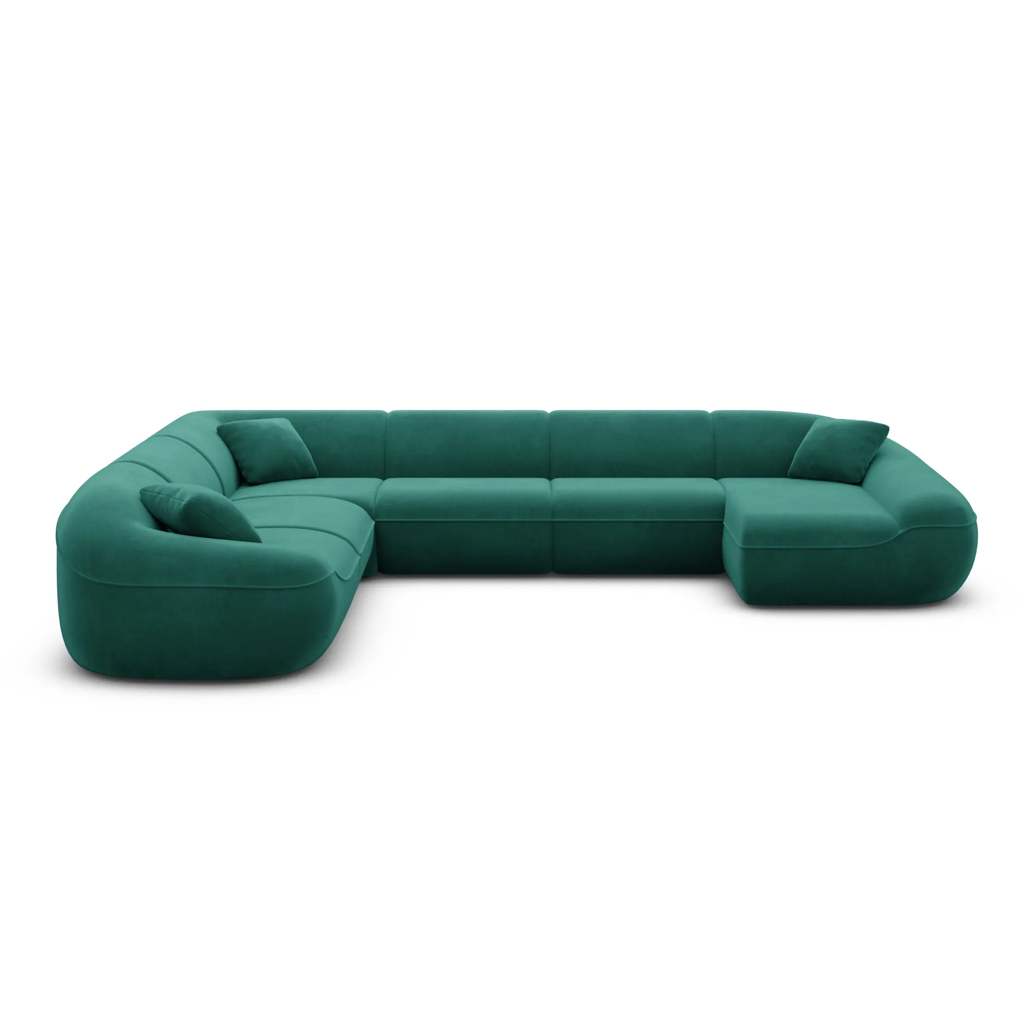 Samtstoff U-Form XXL Wohnlandschaft Levina – Bild 47