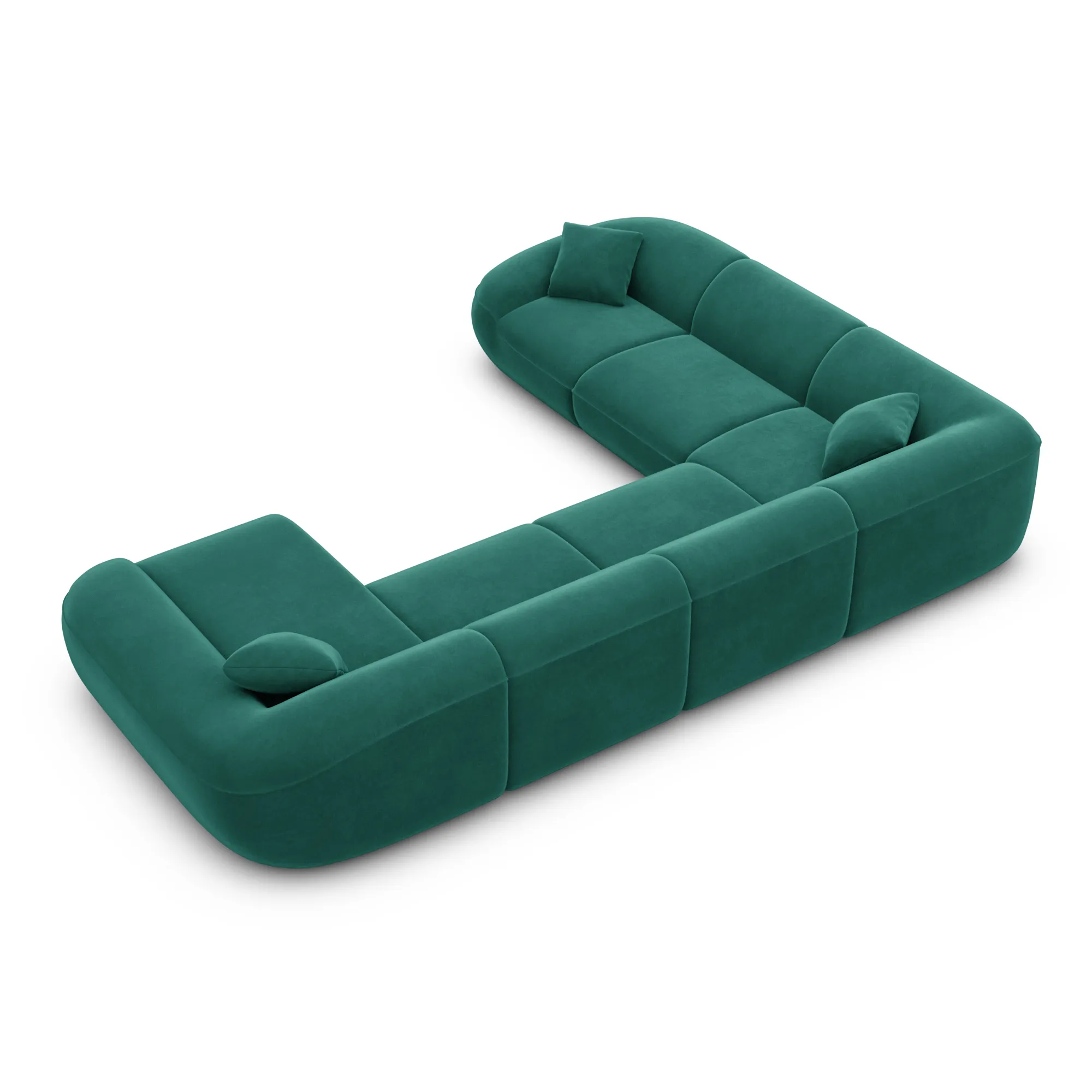 Samtstoff U-Form XXL Wohnlandschaft Levina – Bild 48