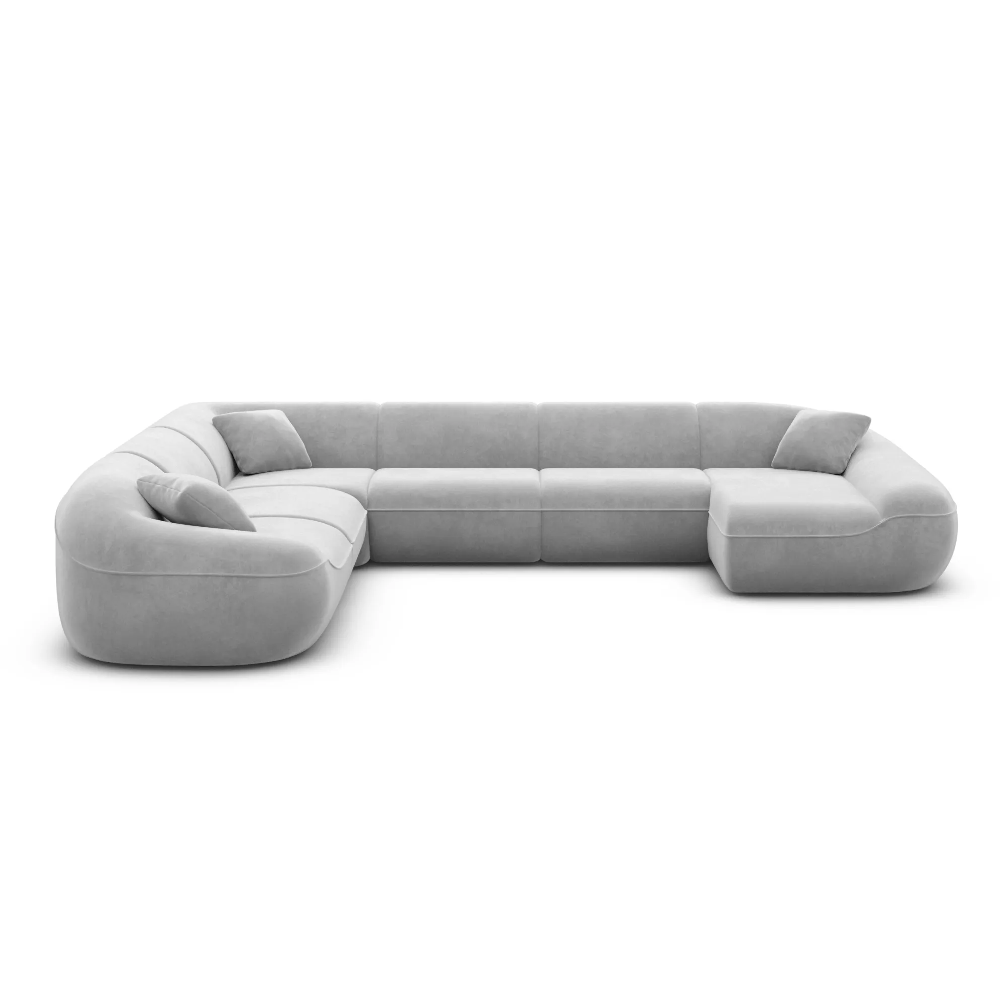 Samtstoff U-Form XXL Wohnlandschaft Levina – Bild 50