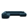 Samtstoff U-Form XXL Wohnlandschaft Levina – Bild 53