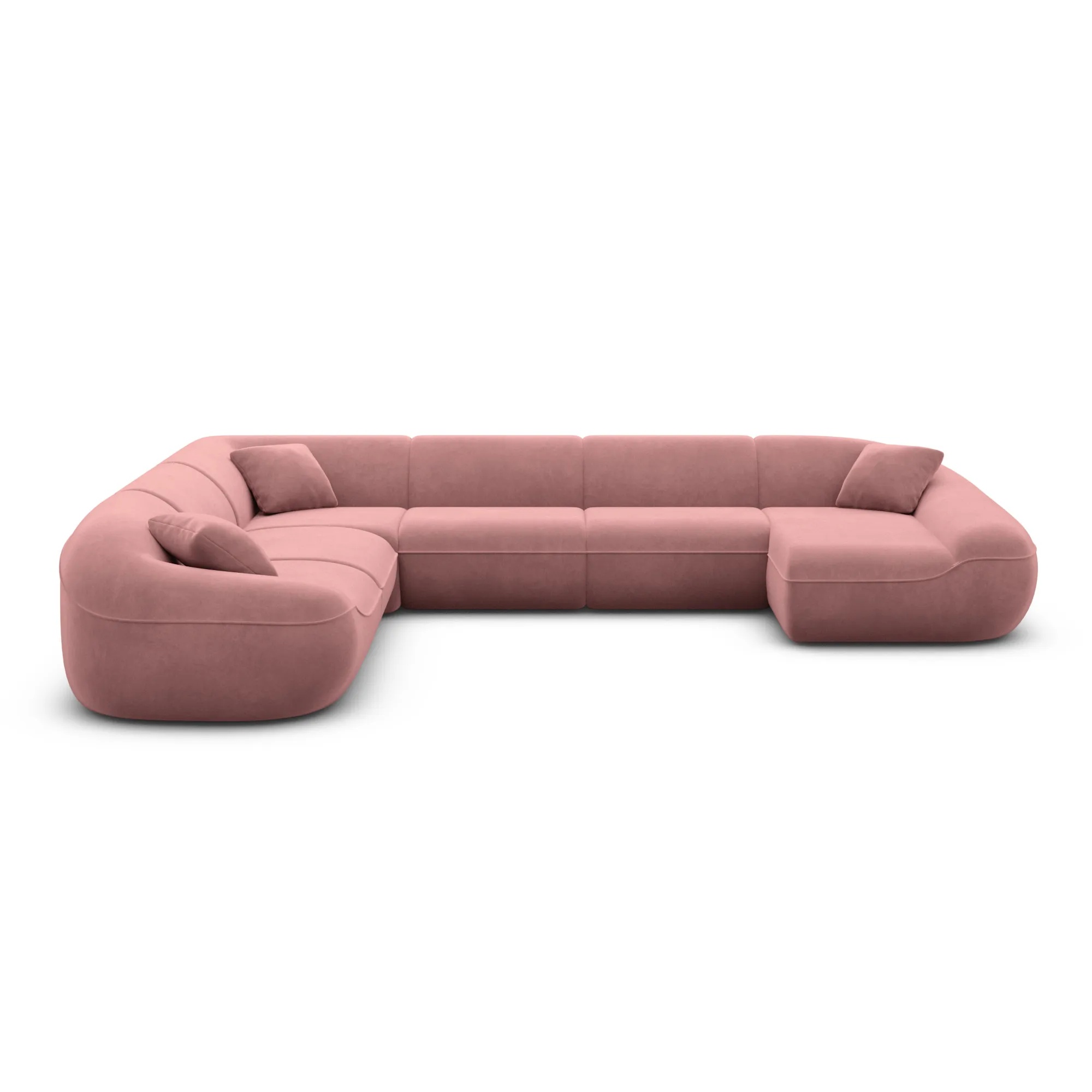 Samtstoff U-Form XXL Wohnlandschaft Levina – Bild 56