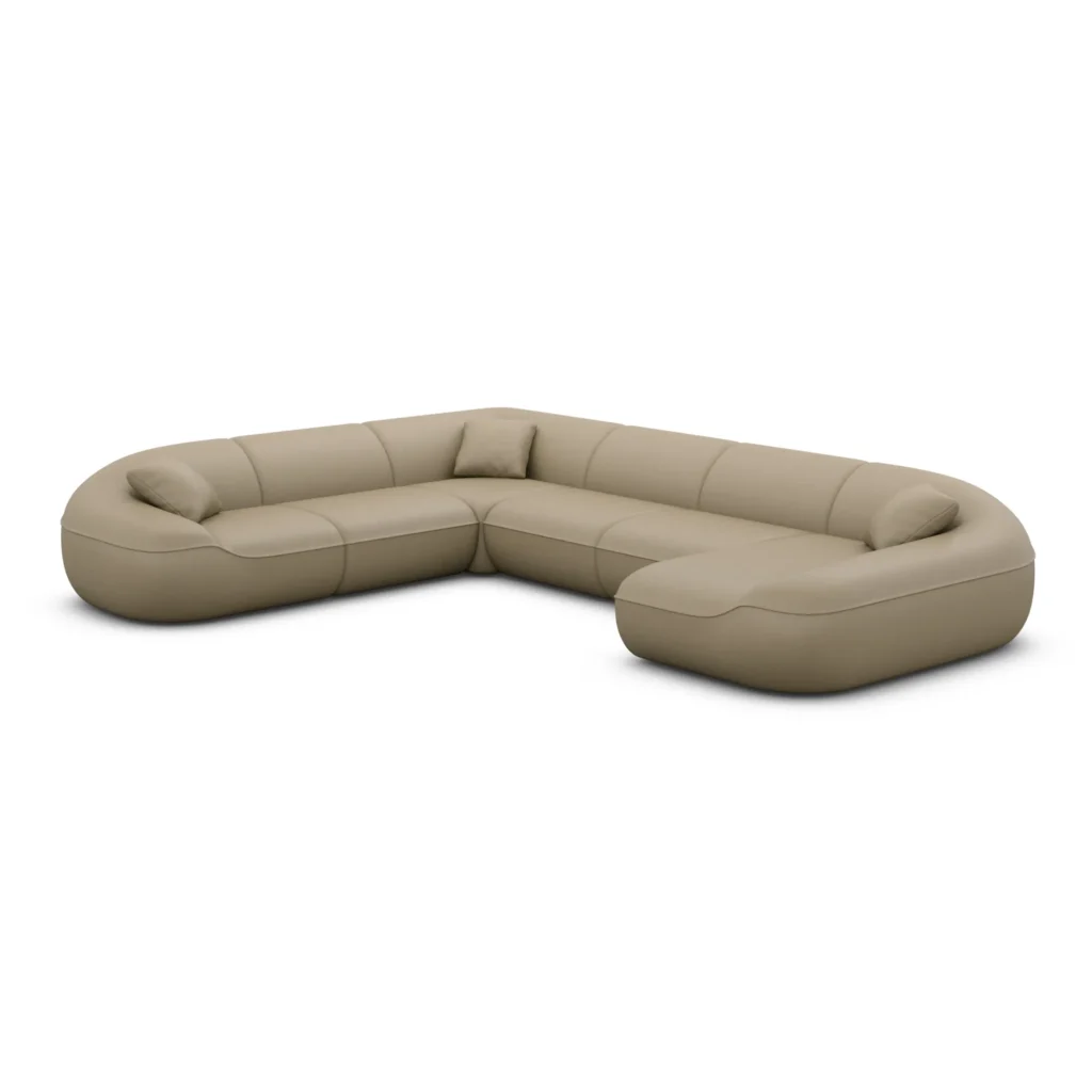 Echtleder U-Form XXL Wohnlandschaft Levina