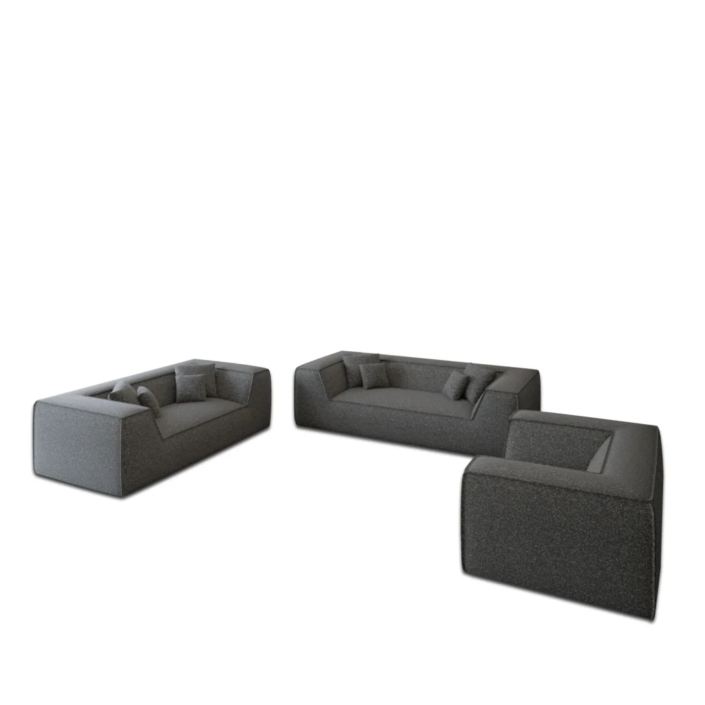 Bouclé 3-2-1-Sitzer Sofa Set Liberia