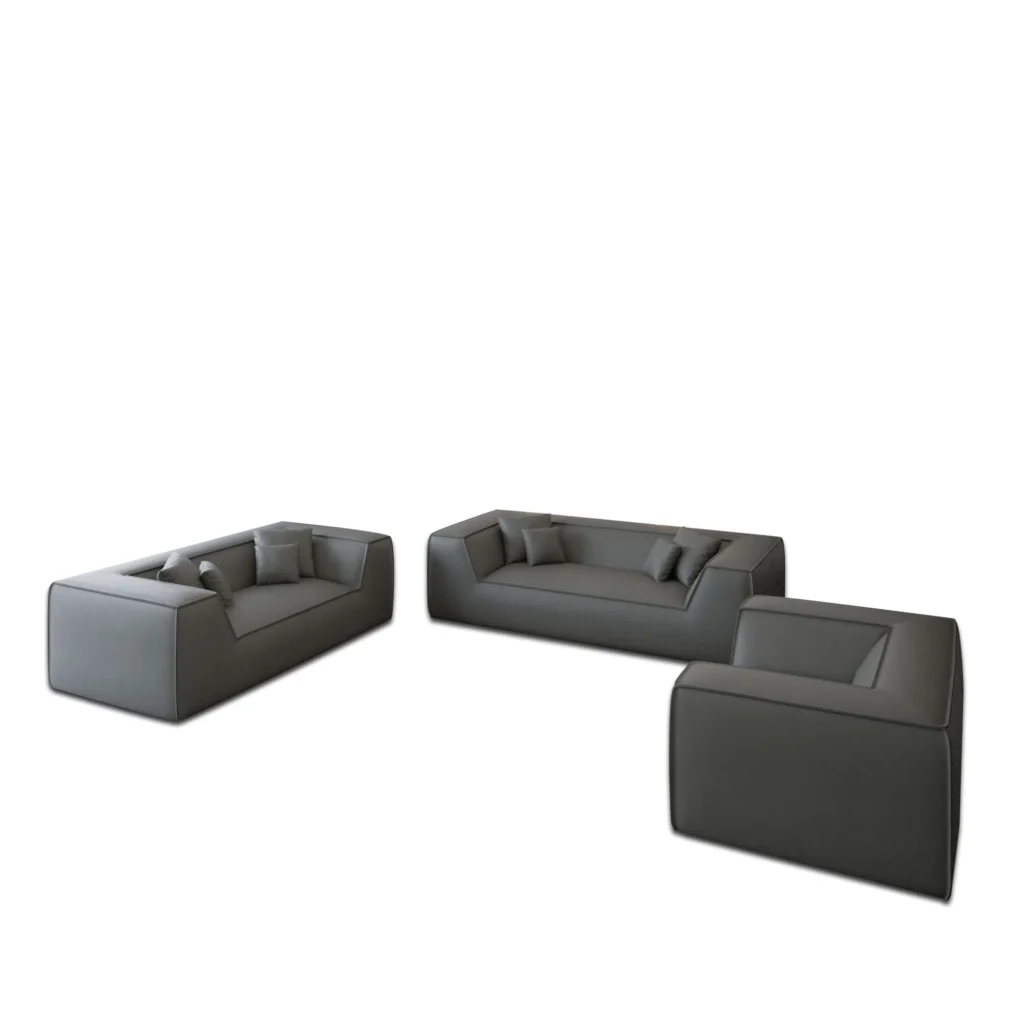 Echtleder 3-2-1-Sitzer Sofa Set Liberia