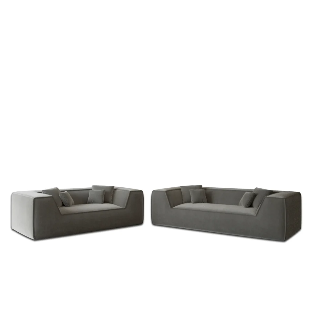 Samtstoff 3-2-Sitzer Sofa Set Liberia