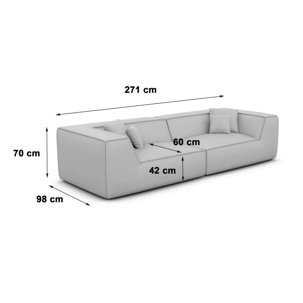 Bouclé 4-Sitzer Couch Liberia