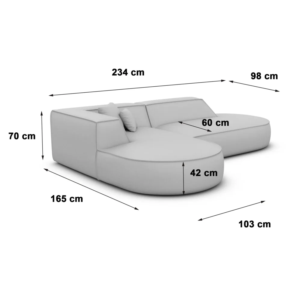 Bouclé L-Form Lounge Sofa Liberia