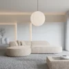 Strukturstoff L-Form Lounge Sofa Liberia