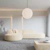 Strukturstoff L-Form Lounge Sofa Liberia