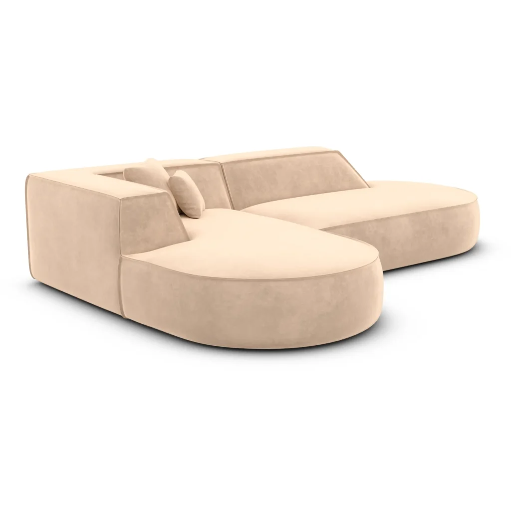 Samtstoff L-Form Lounge Sofa Liberia