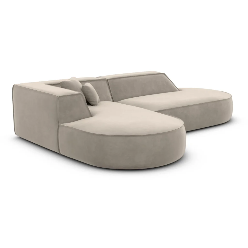 Samtstoff L-Form Lounge Sofa Liberia