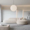 Strukturstoff L-Form Lounge Sofa Liberia