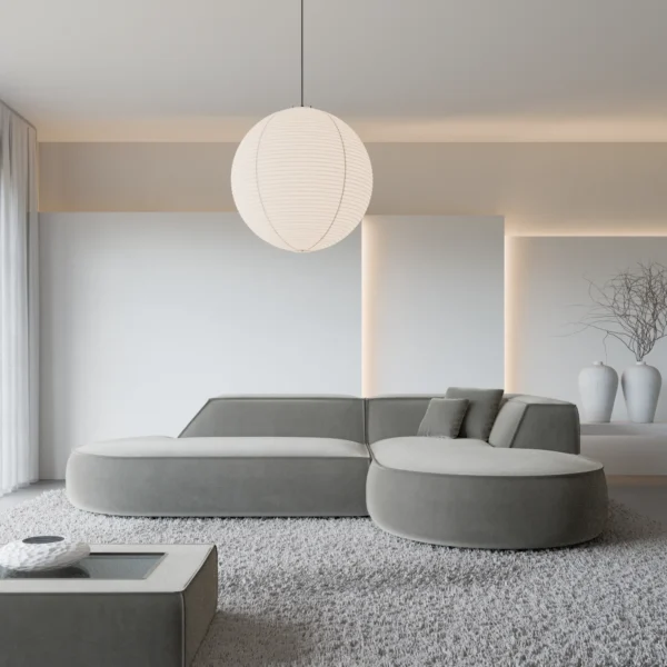 Samtstoff L-Form Lounge Sofa Liberia