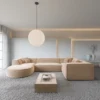 Samtstoff U-Form XL Wohnlandschaft Liberia