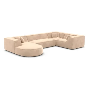 Samtstoff U-Form XL Wohnlandschaft Liberia