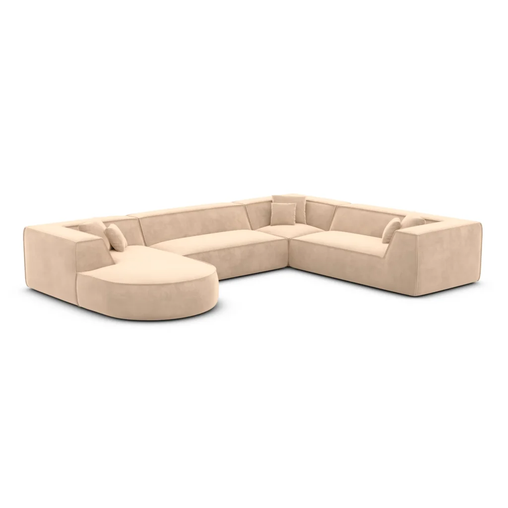 Samtstoff U-Form XXL Wohnlandschaft Liberia