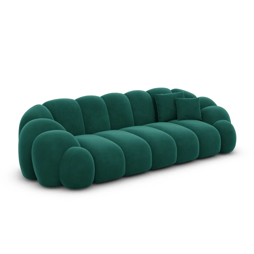 Samtstoff 3-Sitzer Couch Liora