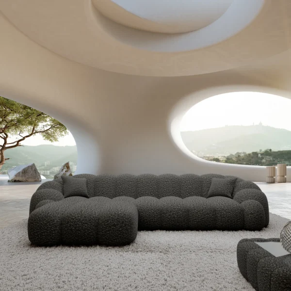 Bouclé L-Form Sofa Liora