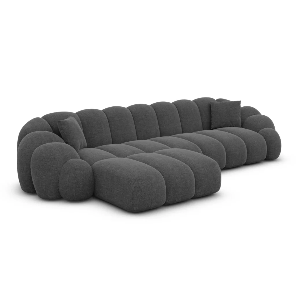 Strukturstoff L-Form Sofa Liora
