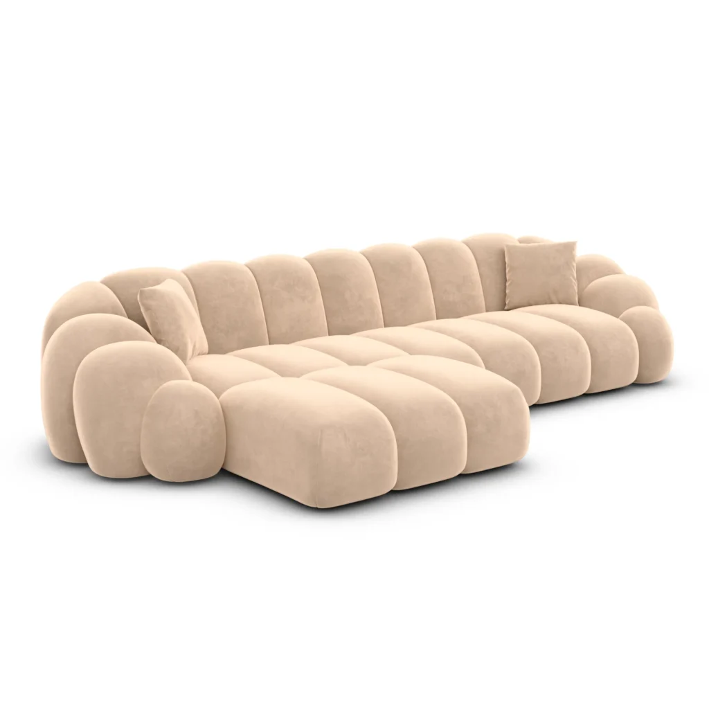Samtstoff L-Form Sofa Liora