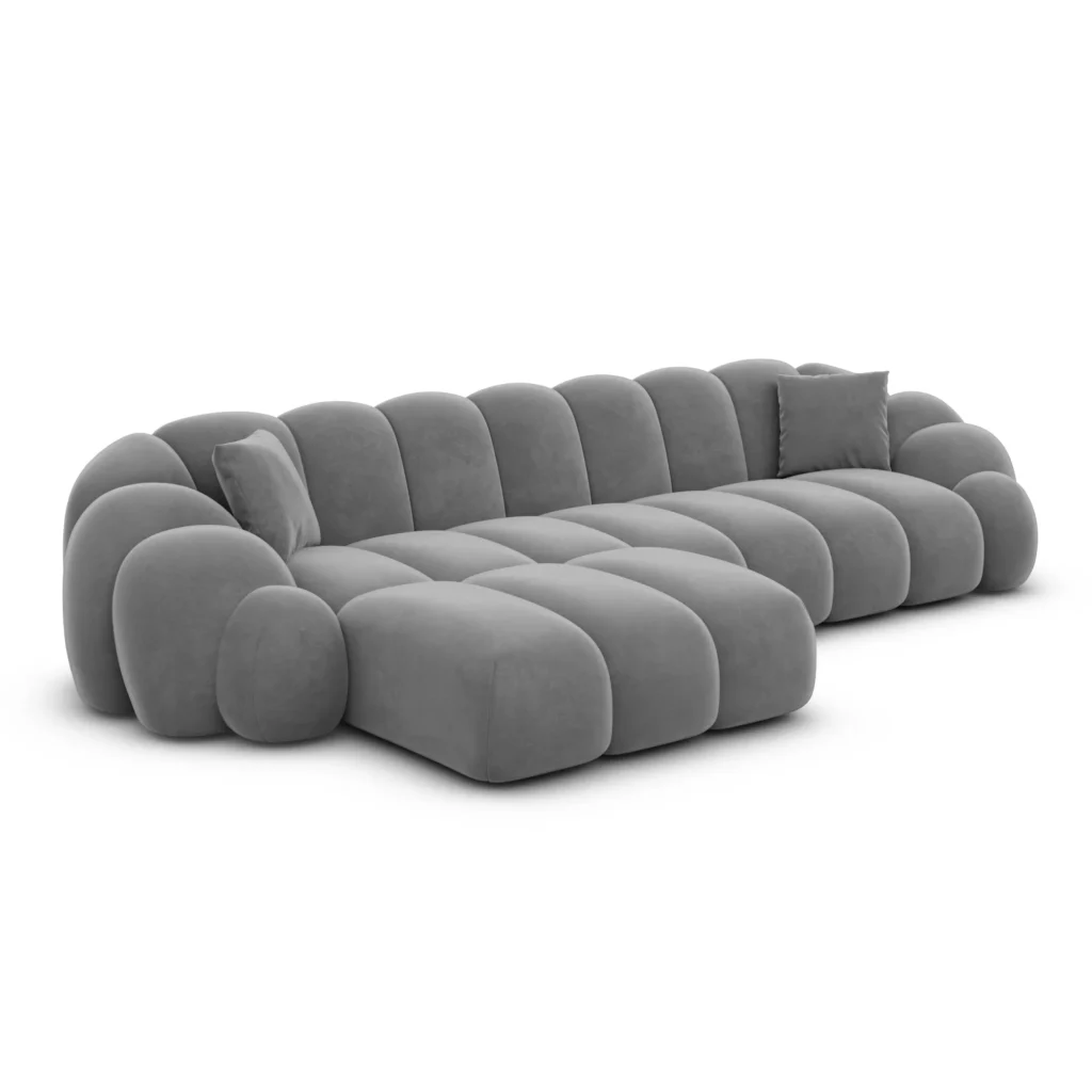 Samtstoff L-Form Sofa Liora