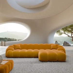 Samtstoff L-Form Sofa Liora