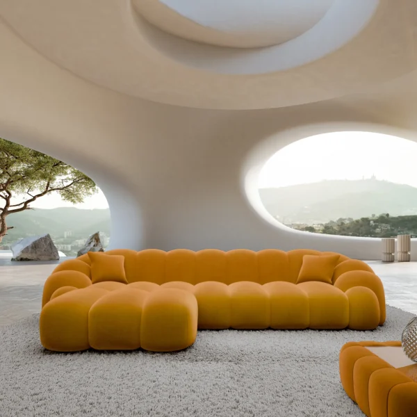Samtstoff L-Form Sofa Liora