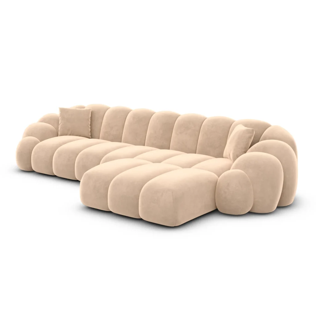 Samtstoff L-Form Sofa Liora