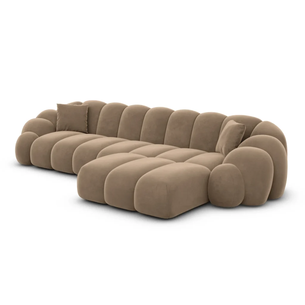Samtstoff L-Form Sofa Liora