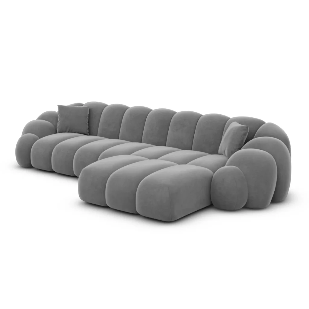 Samtstoff L-Form Sofa Liora