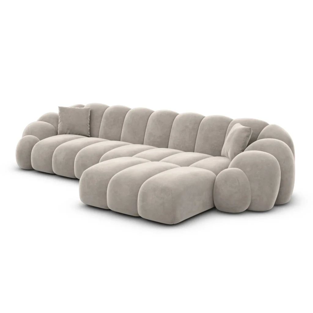 Samtstoff L-Form Sofa Liora