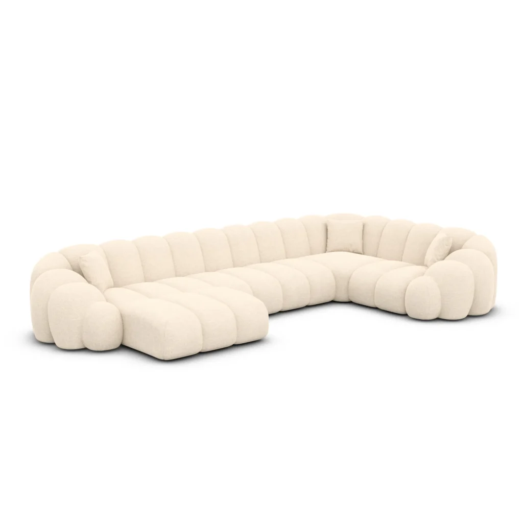 Strukturstoff U-Form XL Wohnlandschaft Liora