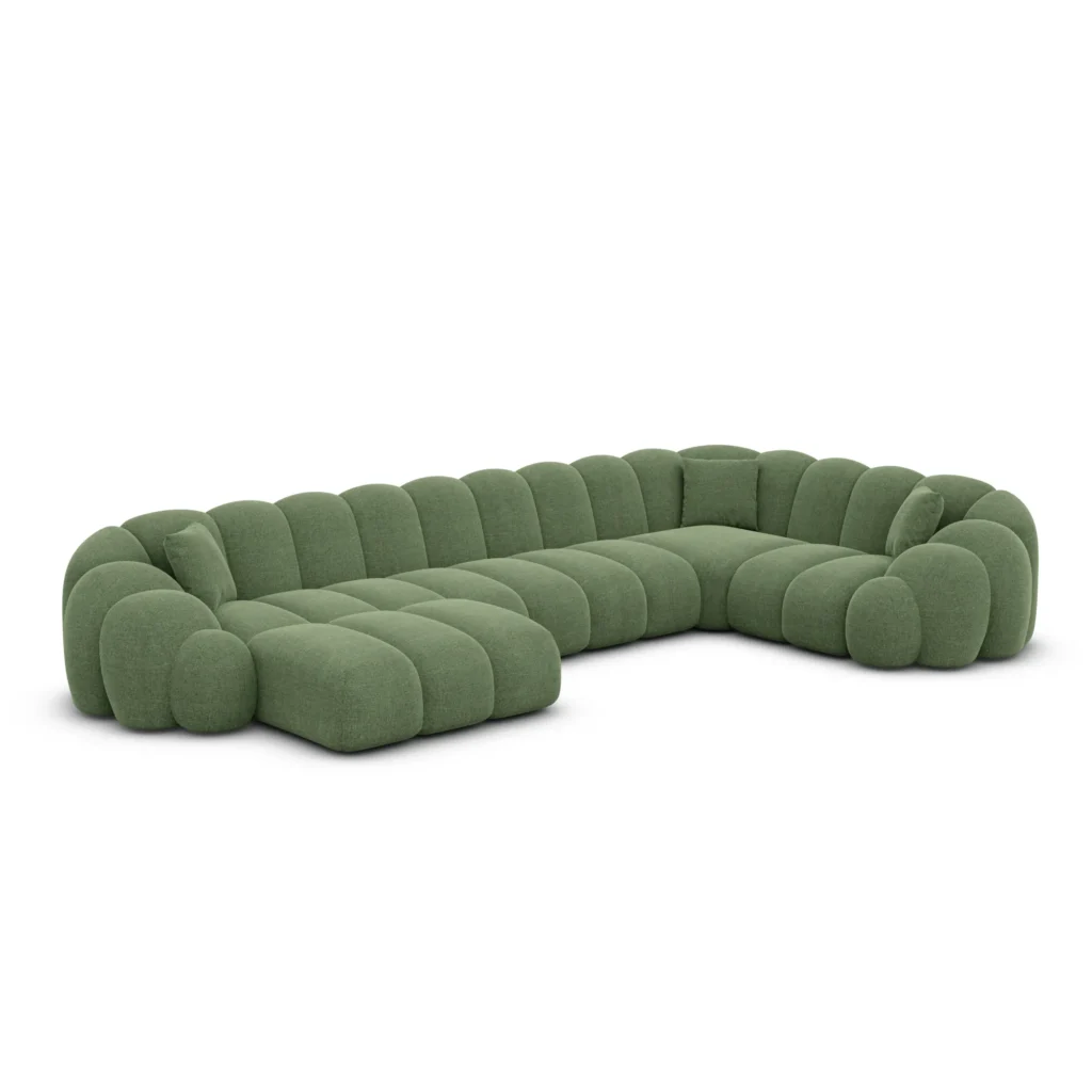 Strukturstoff U-Form XL Wohnlandschaft Liora