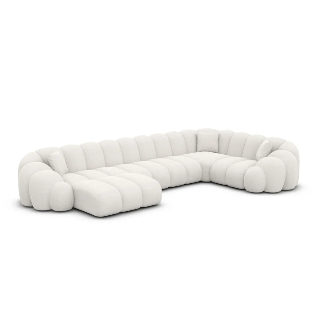 Strukturstoff U-Form XL Wohnlandschaft Liora