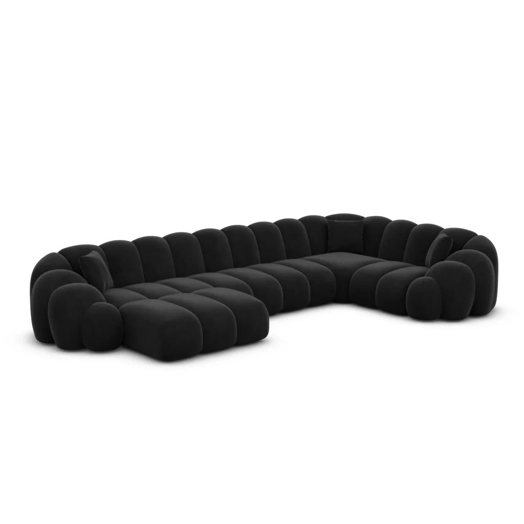 Samtstoff U-Form XL Wohnlandschaft Liora