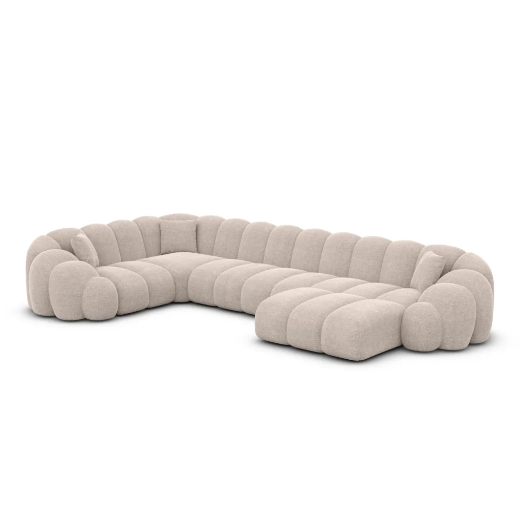 Strukturstoff U-Form XL Wohnlandschaft Liora