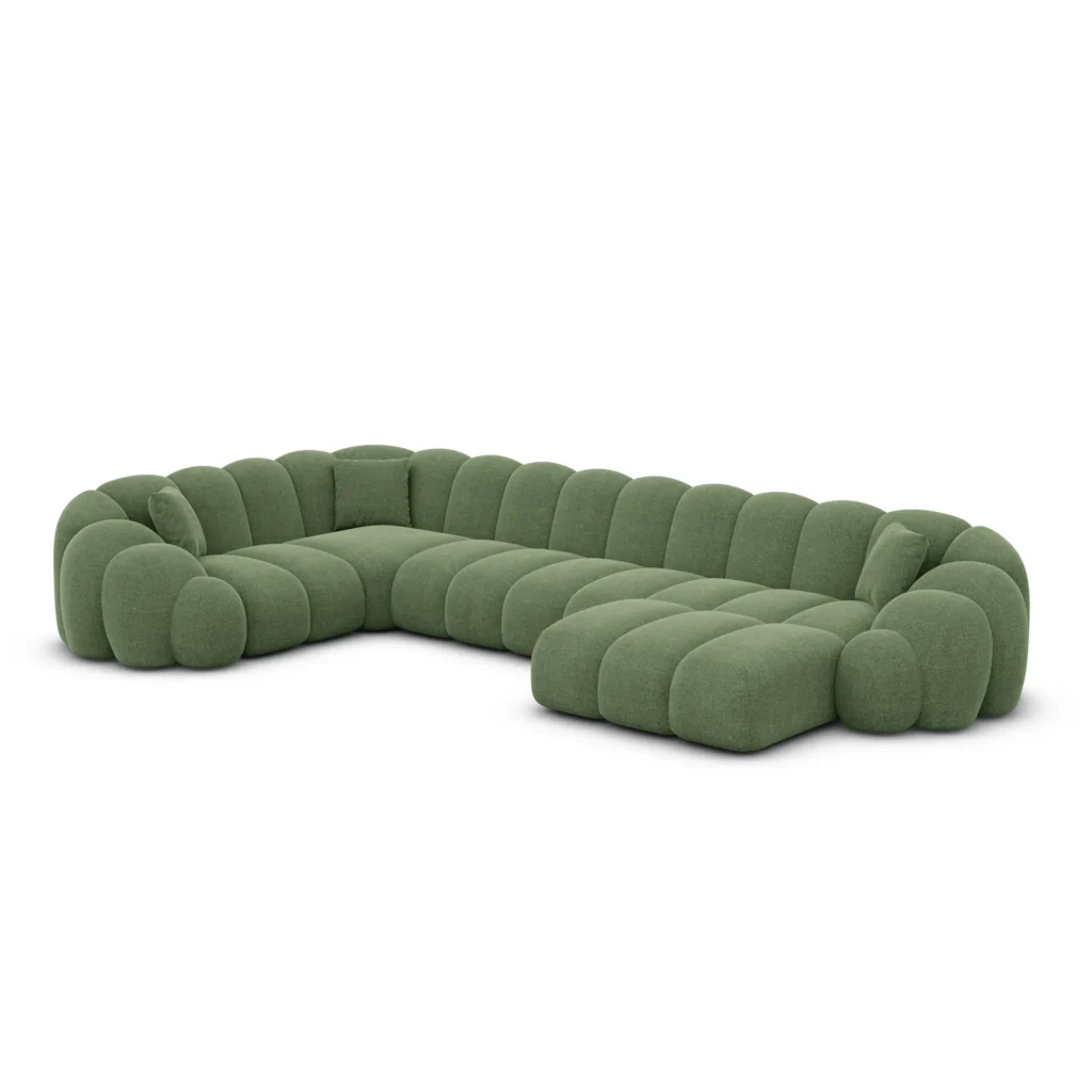 Strukturstoff U-Form XL Wohnlandschaft Liora