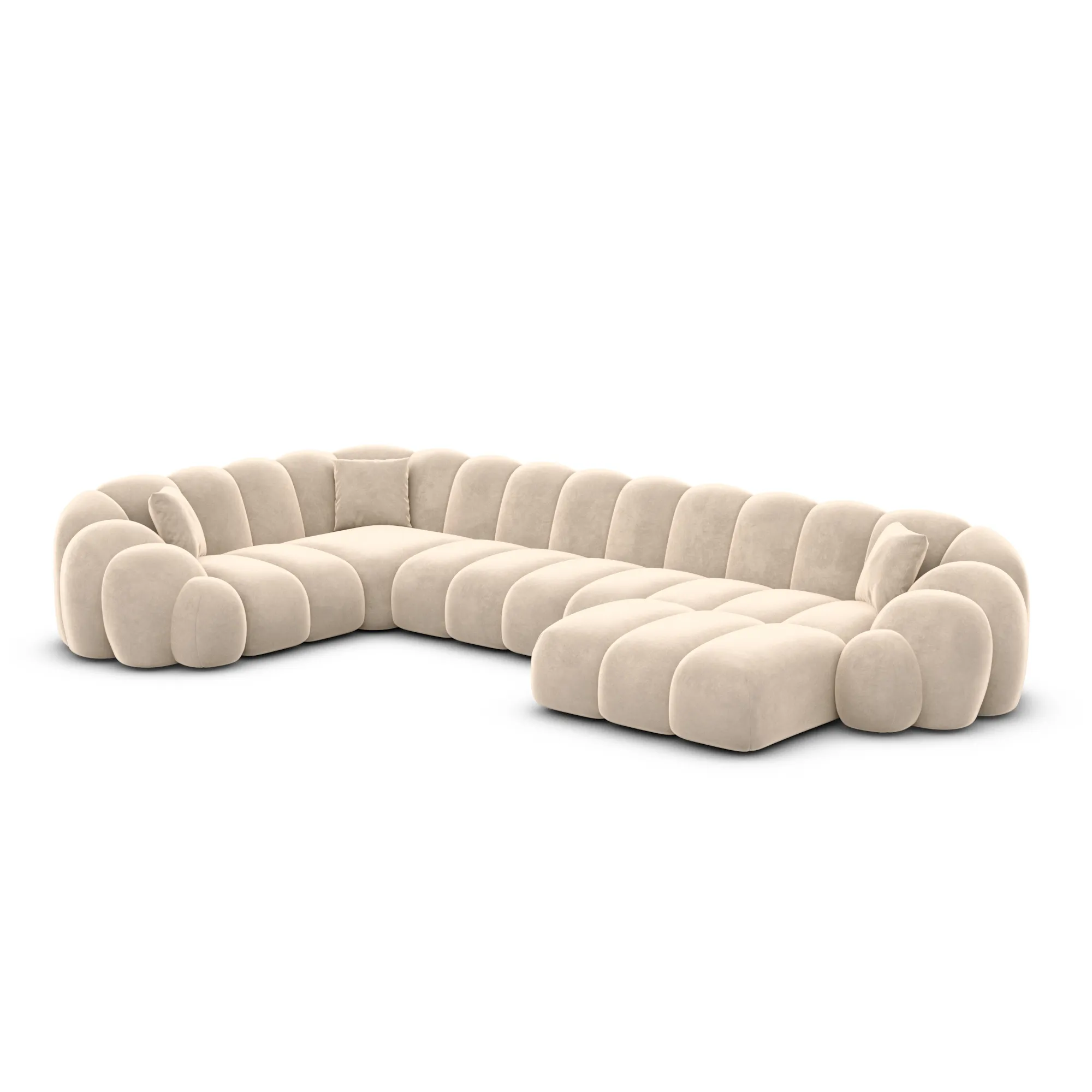 Samtstoff U-Form XL Wohnlandschaft Liora