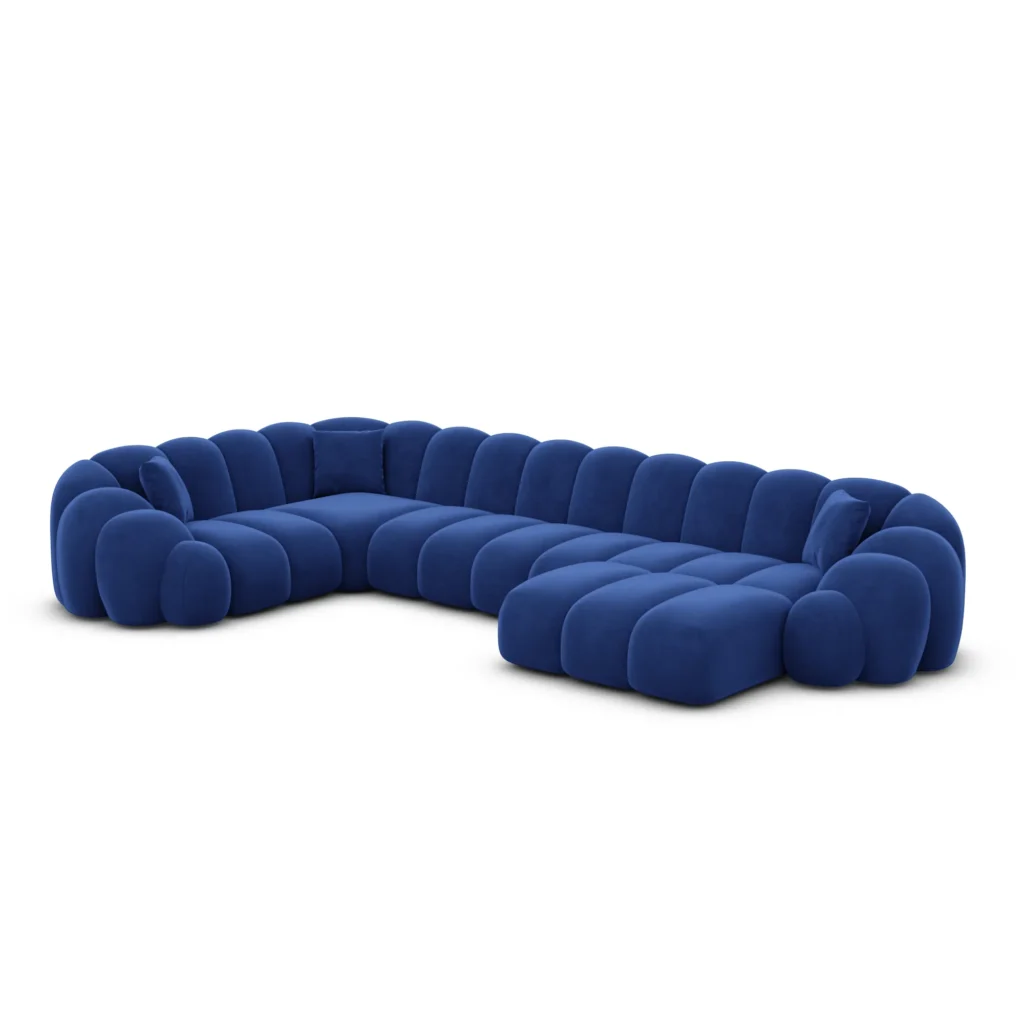 Samtstoff U-Form XL Wohnlandschaft Liora