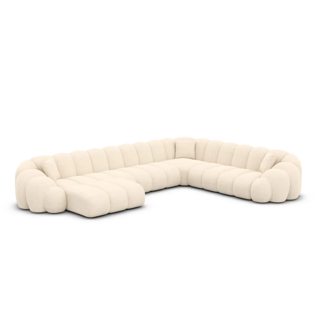 Strukturstoff U-Form XXL Wohnlandschaft Liora