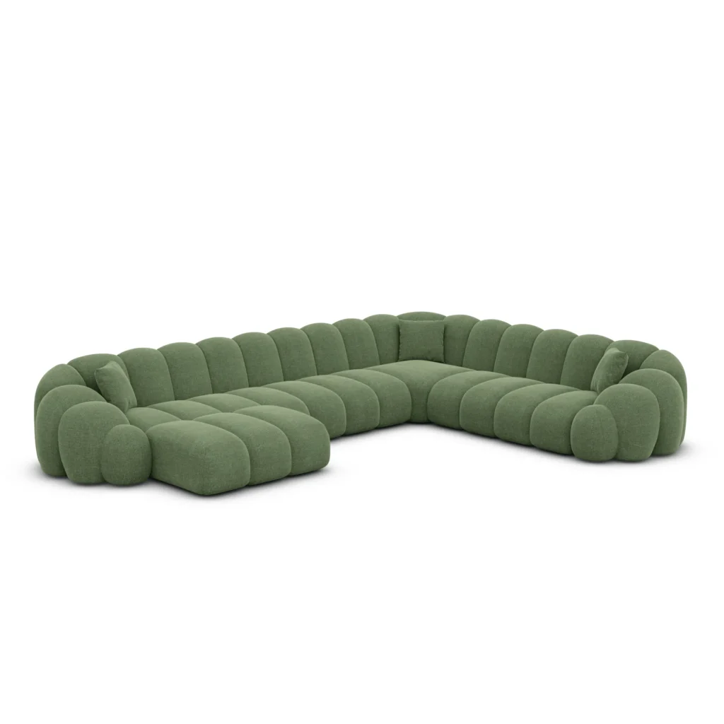 Strukturstoff U-Form XXL Wohnlandschaft Liora