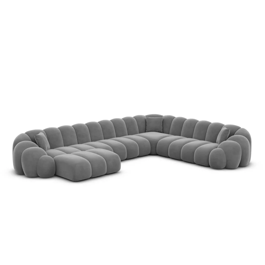 Samtstoff U-Form XXL Wohnlandschaft Liora