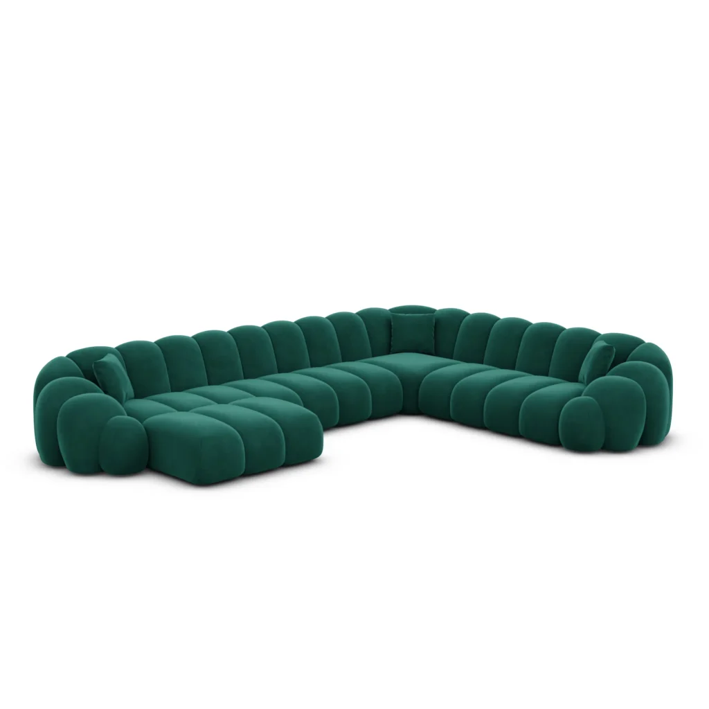 Samtstoff U-Form XXL Wohnlandschaft Liora