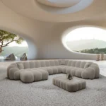 Samtstoff U-Form XXL Wohnlandschaft Liora