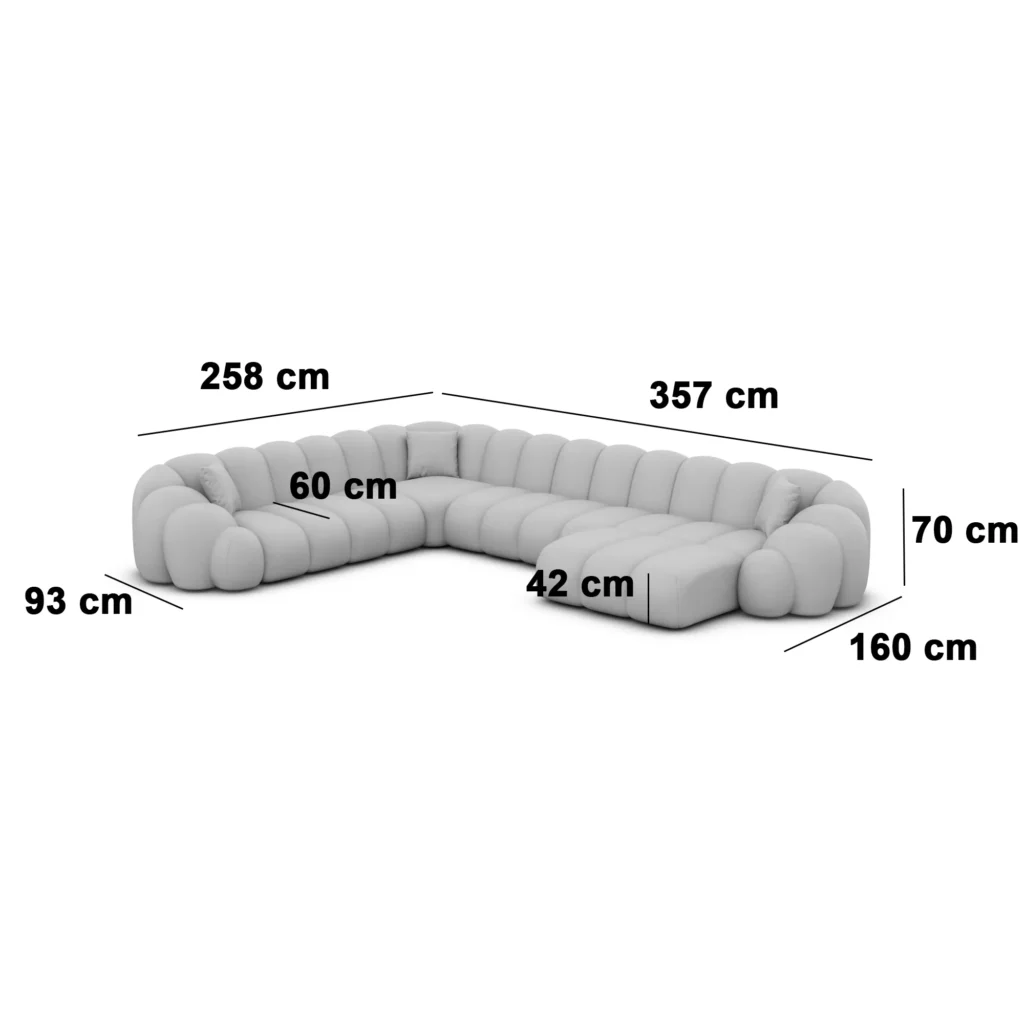 Bouclé U-Form XXL Wohnlandschaft Liora