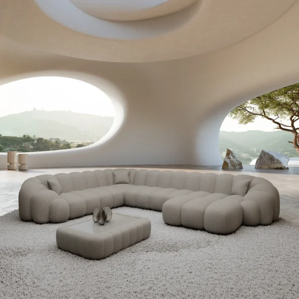 Bouclé U-Form XXL Wohnlandschaft Liora