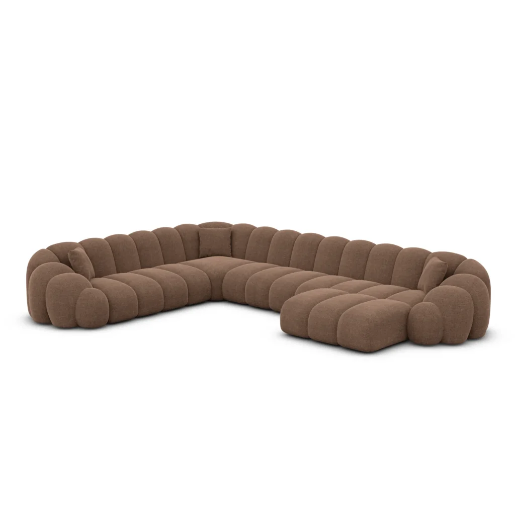 Strukturstoff U-Form XXL Wohnlandschaft Liora