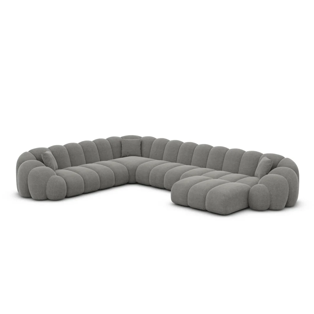 Strukturstoff U-Form XXL Wohnlandschaft Liora