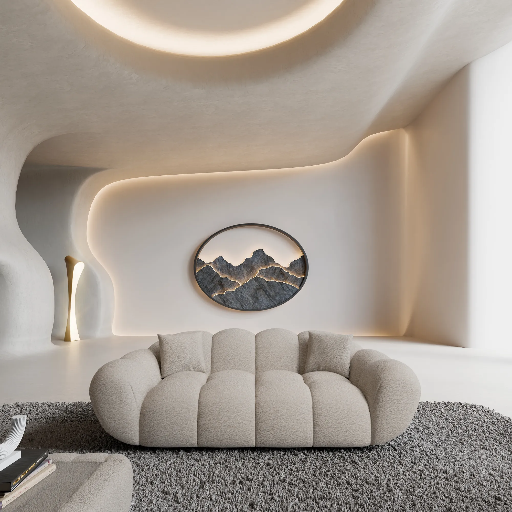 Bouclé 2-Sitzer Couch Liva