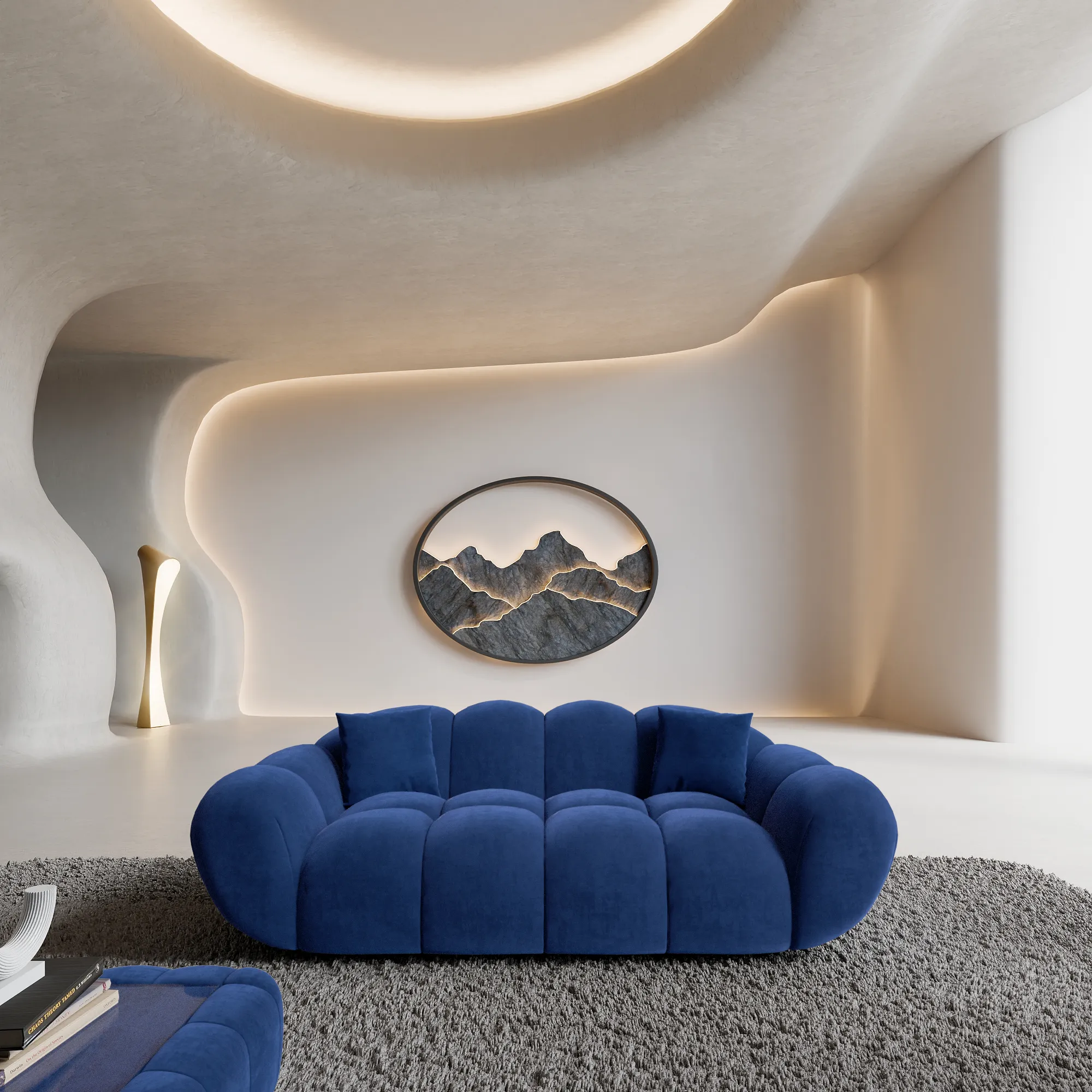 Samtstoff 2-Sitzer Couch Liva